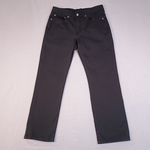 Levis 514 Straight Fit Mens Pants 32x30 Charcoal Gray Stretch - Picture 2 of 14